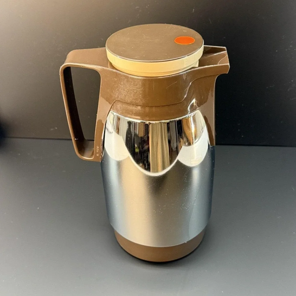 Vintage Dr Zimmermann Thermal Carafe No 950 N West Germany‎ Chrome Brown MCM